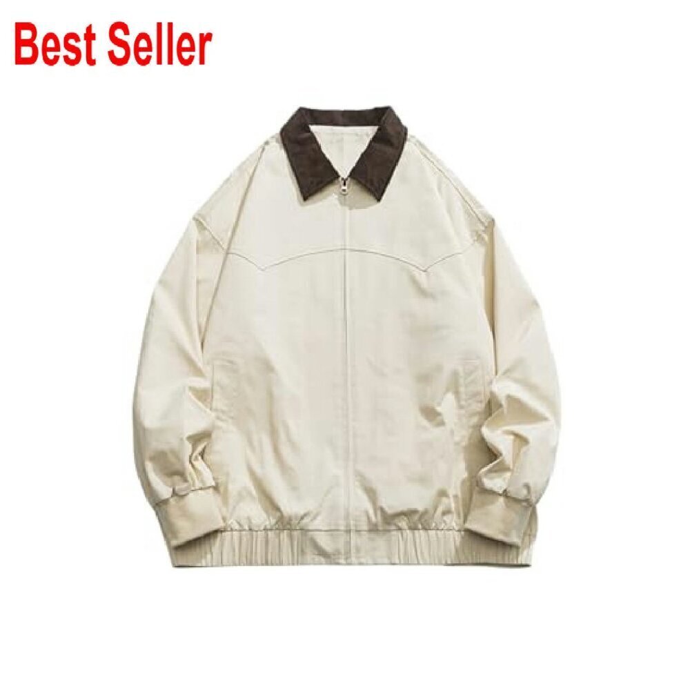 Lightweight Barn Jacket Vintage Corduroy Collar Oversized Y2K Street Style - Picture 2 of 5